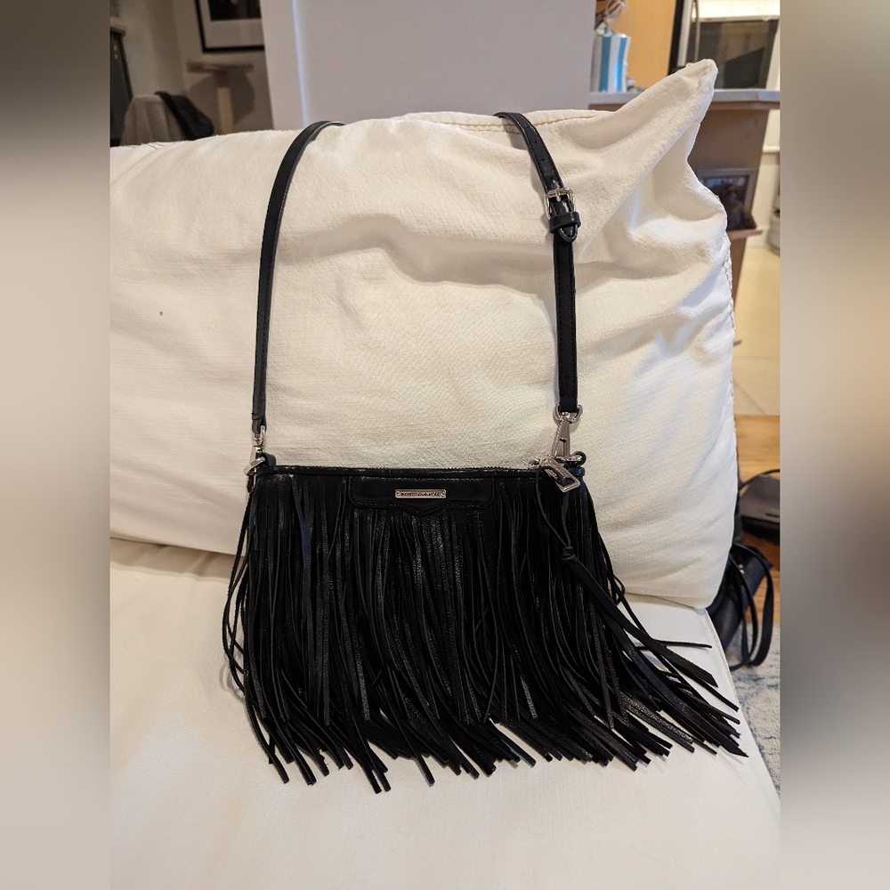 Authentic Rebecca Minkodf Leather Fringe crossbody bag